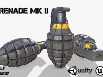 Grenade Mk II  Low-poly 3D model