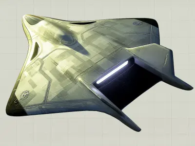 Sci-Fi X-107 Advanced Atmospheric Entry Vehicle 3D Model Low-poly 3D model