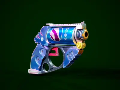 Stylized Gun Low-poly 3D model purchase
