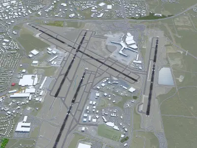 Nashville Airport 10km Low-poly 3D model