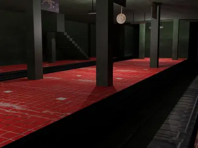 Metro Station Low-poly 3D model get
