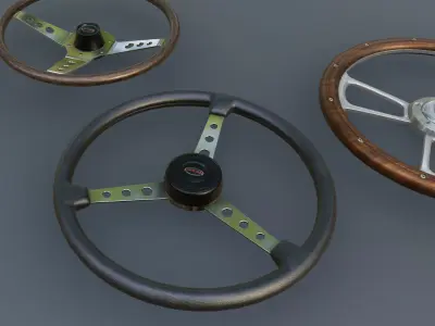 Vintage Steering Wheels 3D model