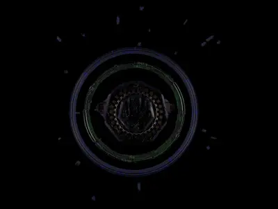 The spaceship rotating 3D model