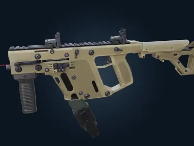 gunner gun with laser 3D model