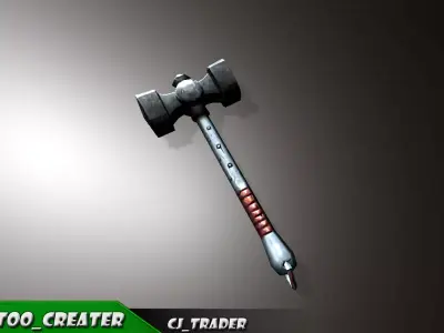 Fantasy Mace Lowpoly 3D Model Low-poly 3D model