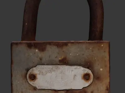 Rusty Padlock 3D Scan Low-poly 3D model