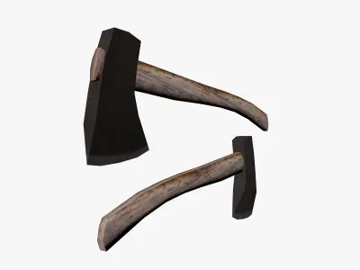Axes low poly two Low-poly 3D model