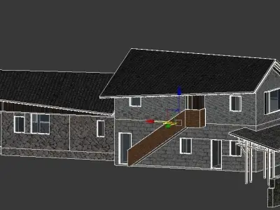 town Chinese style commercial residential buildings 3D model order