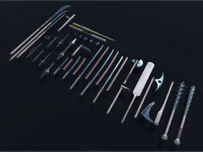 Japanese Weapon Collection Low-poly 3D model