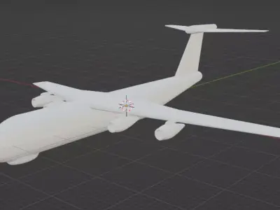 Fictional Heavy Cargo Aircraft Il-76 Inspired series Low-poly 3D model