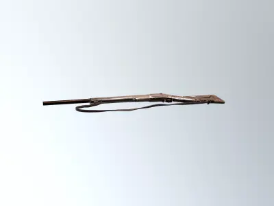 Antique Walnut Shotgun - High Detail 3D Model 3D model