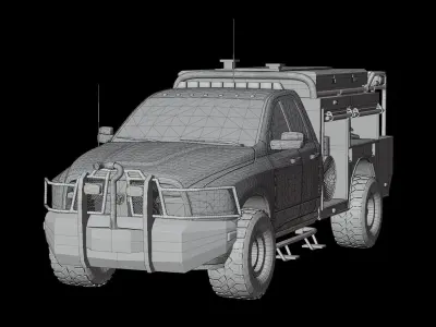 Fire Rescue Car 3D Model Low-poly 3D model