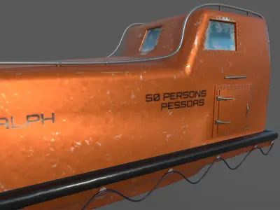 Davit Life Boat 3D model