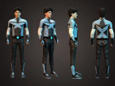 Male rigged game character Low-poly Low-poly 3D model