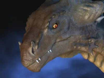 Brown dragon Low-poly 3D model purchase