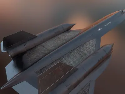 SR-71 PBR low-poly model Low-poly 3D model