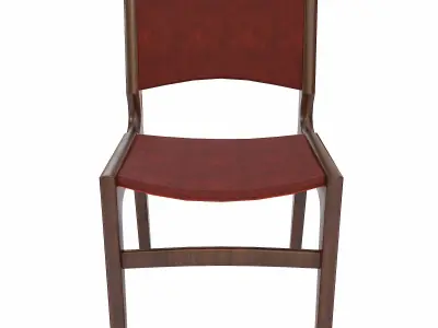 Wooden teak chair 3d model Low-poly 3D model