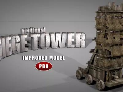 Medieval Siege Tower 3D model purchase