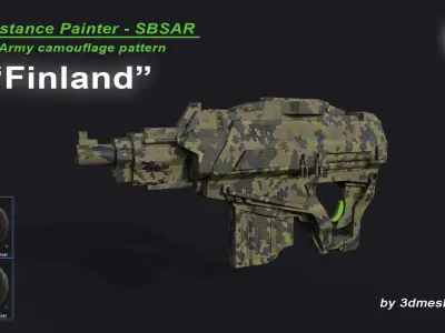 Finland - Army Camouflage Pattern - SBSAR Material 3D model