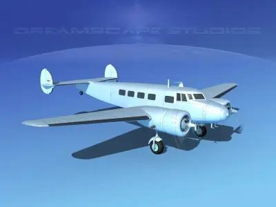 Lockheed L10 Electra Bare Metal 3D model