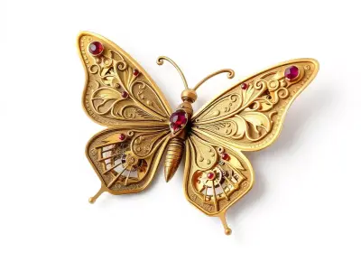 Golden Jewel Butterfly model pack Low-poly 3D model