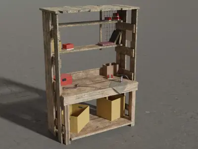 Workbench made from pallets Free 3D model