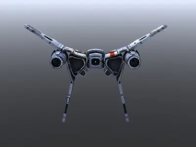 Earth Defender - Spacecraft Low-poly 3D model