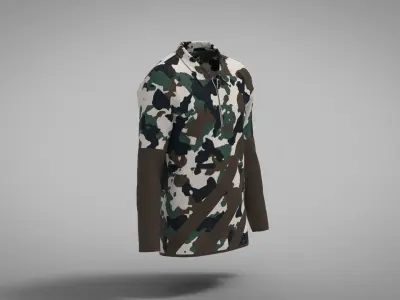 Military Outfit - T-shirt Low-poly 3D model 12