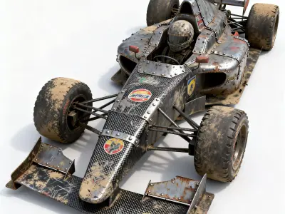  Golden Sport Coupe 3D Model Low-poly 3D model