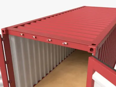 Shipping Container Dry 20-foot Open 3D model