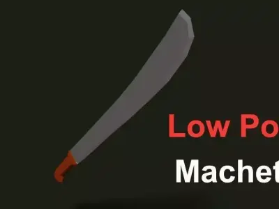 Low Poly Machete sword Low-poly 3D model
