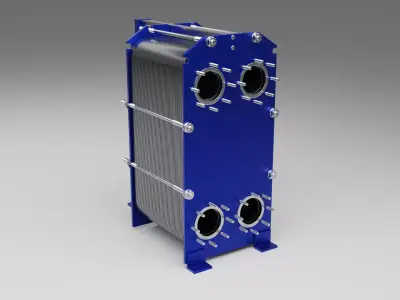 3D Industrial Plate Heat Exchanger PHE model 3D model