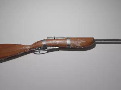 Post-Apocalyptic Rifle Low-poly 3D model