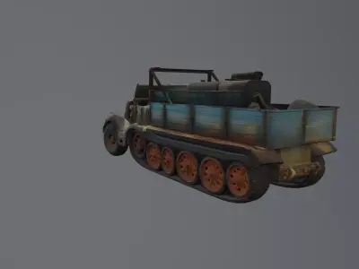 destroyed halftrack 3D model
