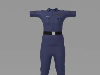 Police Uniform Low-poly 3D model
