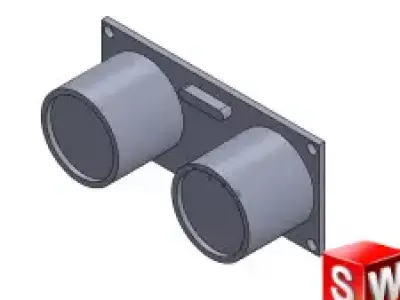 Ultrasonic Sensor Mount HC-SR04 - SolidWorks 3D Model SLDPRT 3D model