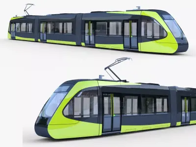 Utsunomiya tram HU300 exterior 3D model