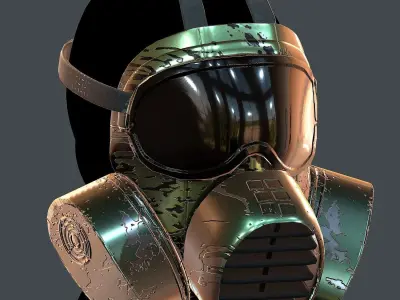 Gas mask helmet 3d model scifi Low-poly  Low-poly 3D model shop