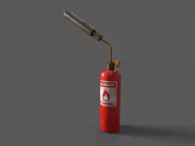 low poly flame thrower Low-poly 3D model