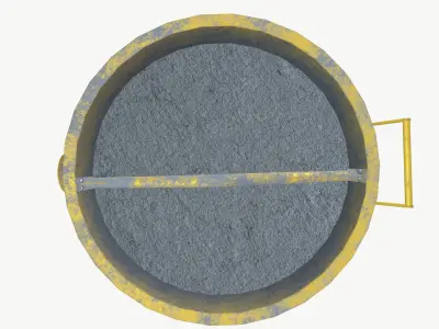 Concrete Mixer Low-poly 3D model 4