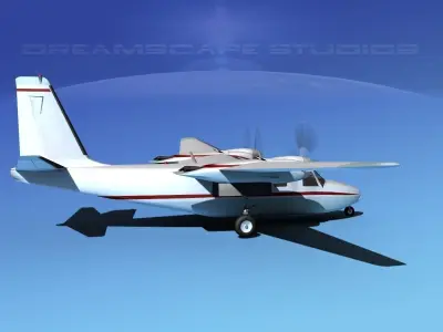 Rockwell Aero Commander 560 V07 3D model