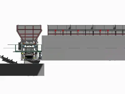 Concrete batching plant hopper feeders 200Ton-Hour 3D model