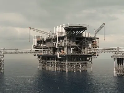 oil platform 3D model buy