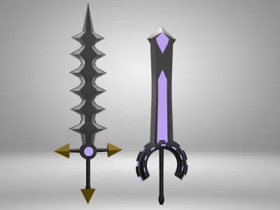 Low Poly Fantasy Sword Pack - 10 Game Ready Models Free low-poly 3D model