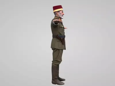  Old Turkish soldier 3D model Low-poly 3D model purchase