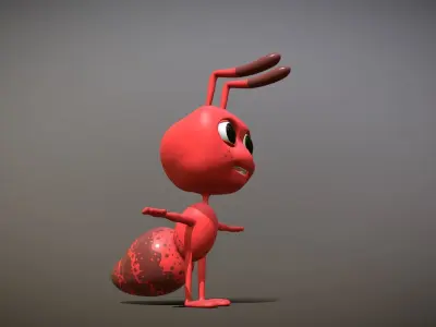 cartoon ant 3D model