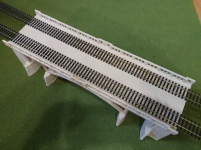 Concrete Double Track Railway Bridge 1-87 FDM 3D print model