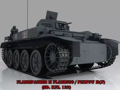 Panzer II Flamingo  Flammpanzer Sdkfz 122 3D model