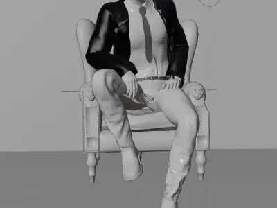 AgentSmith man on chair 3D model