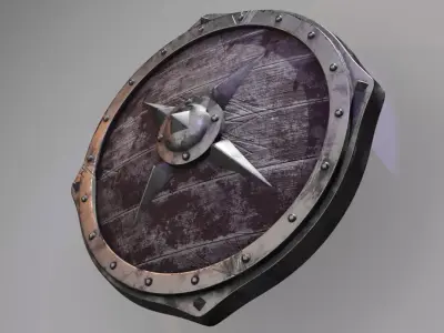 Viking War Shield Low-poly 3D model
